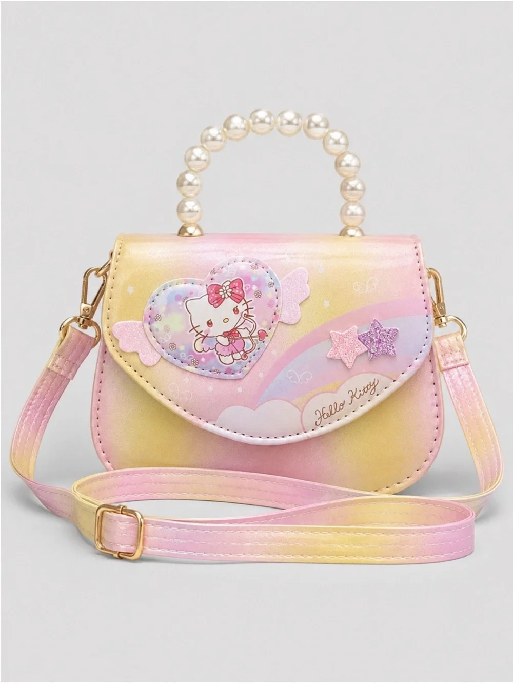 Hello Kitty Pastel Rainbow Mini Satchel in Pink/Yellow